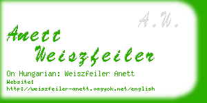 anett weiszfeiler business card